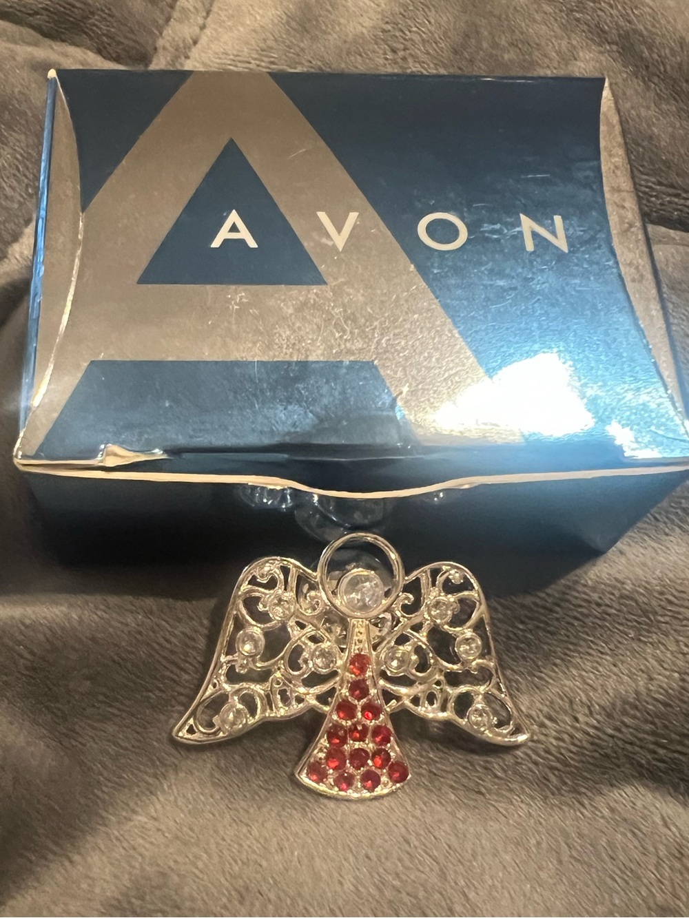 Avon Heavenly Angel July Birthstone Silver Tone Tac Pin, Australian Crystals,new